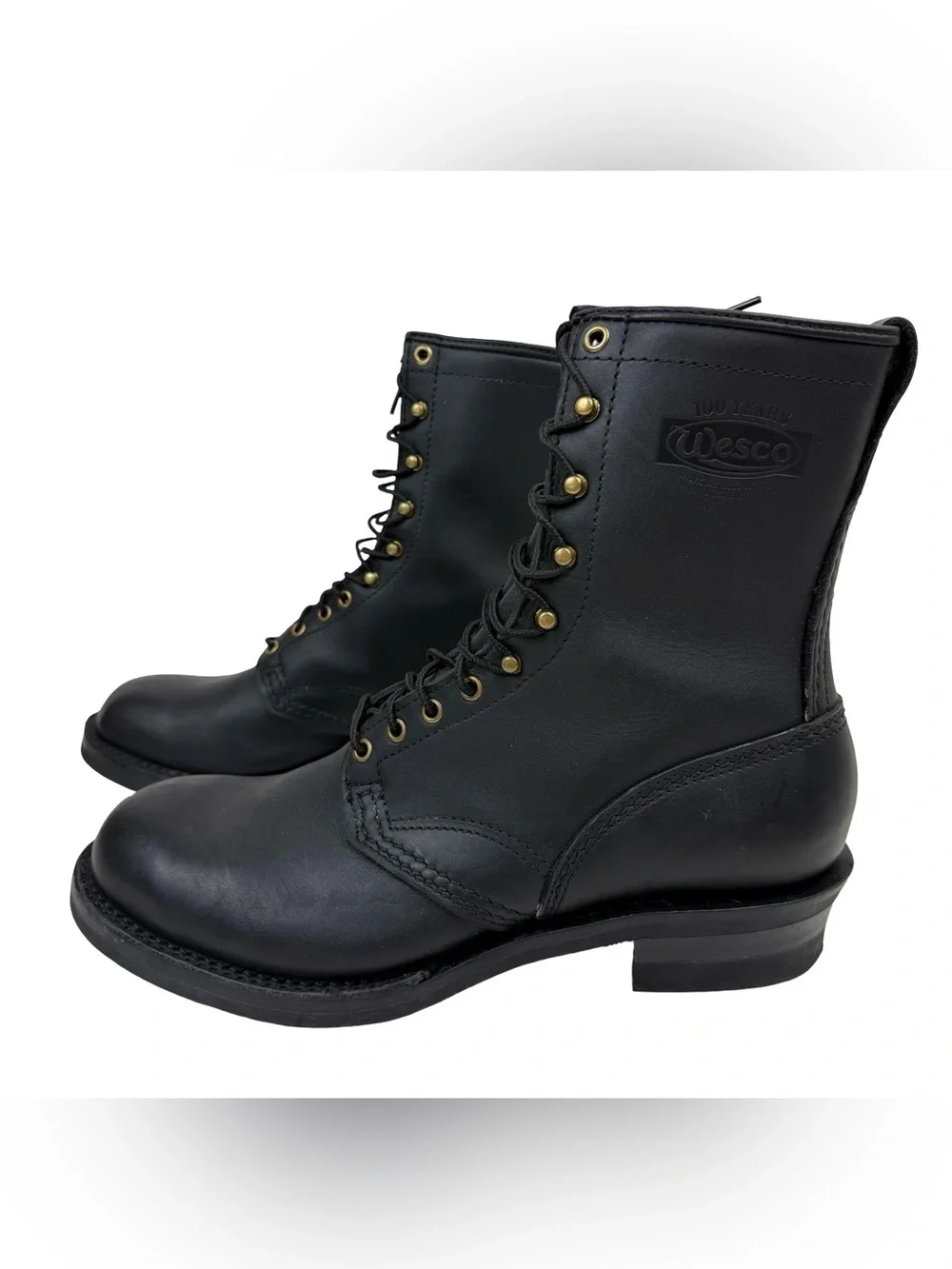 Wesco 100 Years Jobmaster ? Men's Size 12.5 D Black on Black Boots Excellent